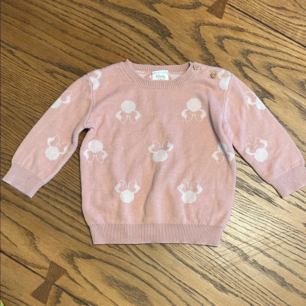 Disney Baby Pink Blush Knit Minnie Mouse Sweater size 6-9 mo